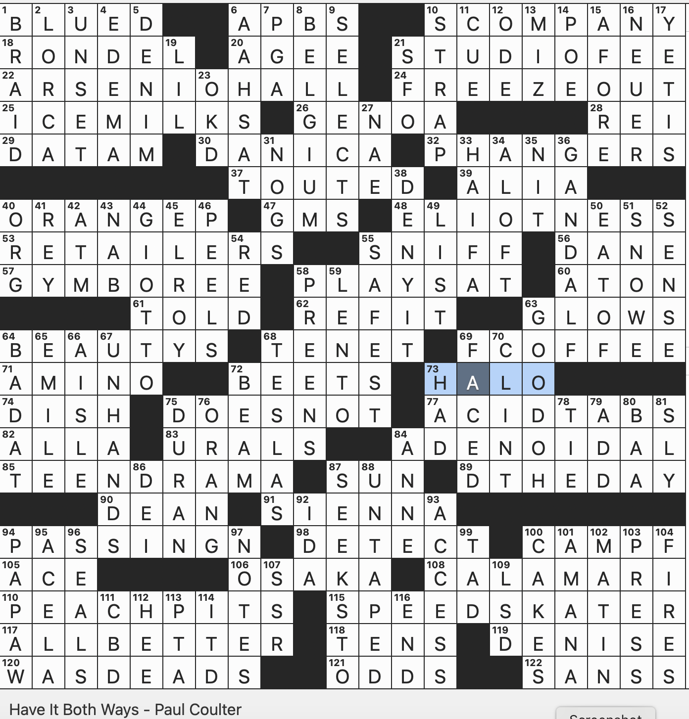 Rex Parker Does The NYT Crossword Puzzle Brit s Jolly Cry Of Approval SUN 3 16 25 Florentine Artist Known For Frescoes Frodo s Enchanting Friend 14 line Poem With Only Two Rhymes