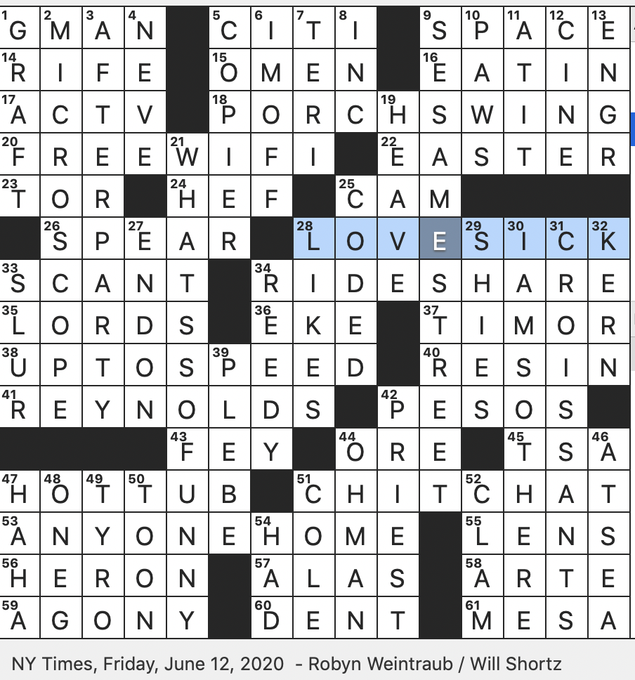 Rex Parker Does The NYT Crossword Puzzle Mitch s Husband On Modern Family FRI 6 12 20 Onetime Nickname In Magazine Publishing Remote Station Locale