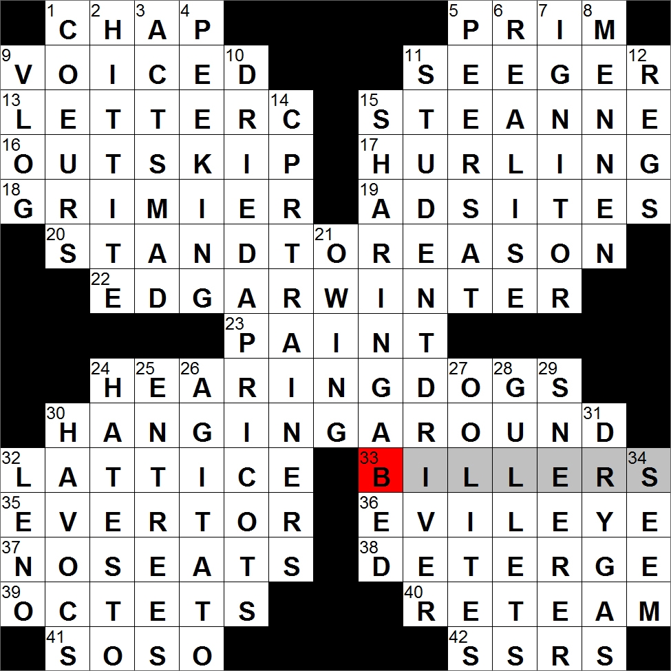 Rex Parker Does The NYT Crossword Puzzle Patroness Of Qu bec SAT 6 29 13 Rocker With The 1973 1 Hit Frankenstein Arrangement Of Atoms In A Crystal Structure Muscle That