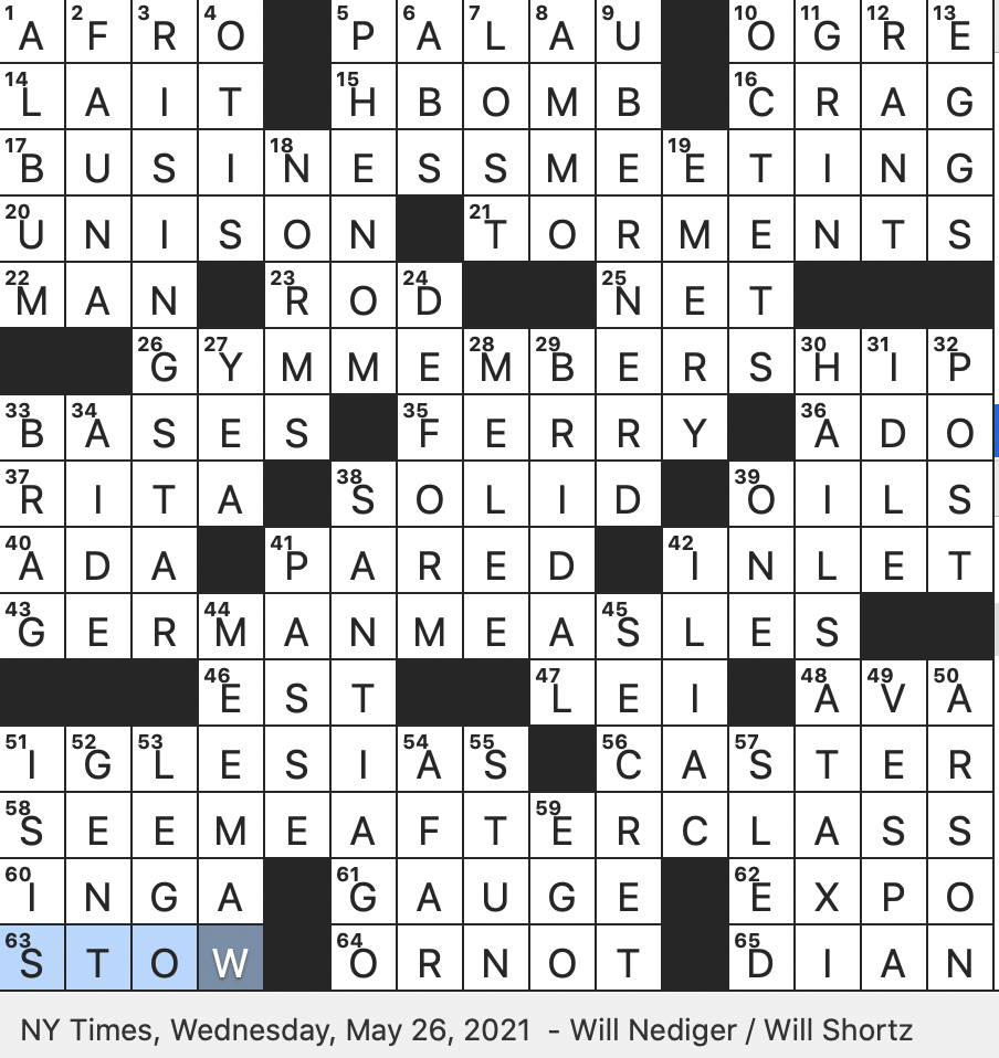 Rex Parker Does The NYT Crossword Puzzle Surname Of Father and son Latin Pop Singers WED 5 26 21 Inventor Boykin Who Helped Develop The Pacemaker Pacific Nation Composed Of 250 Islands 