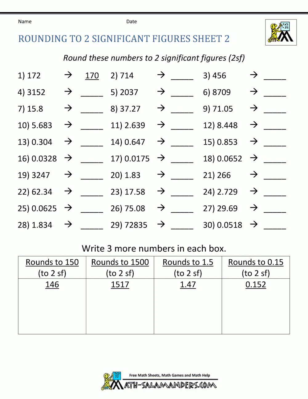 Rounding Significant Figures Rounding Significant Figures