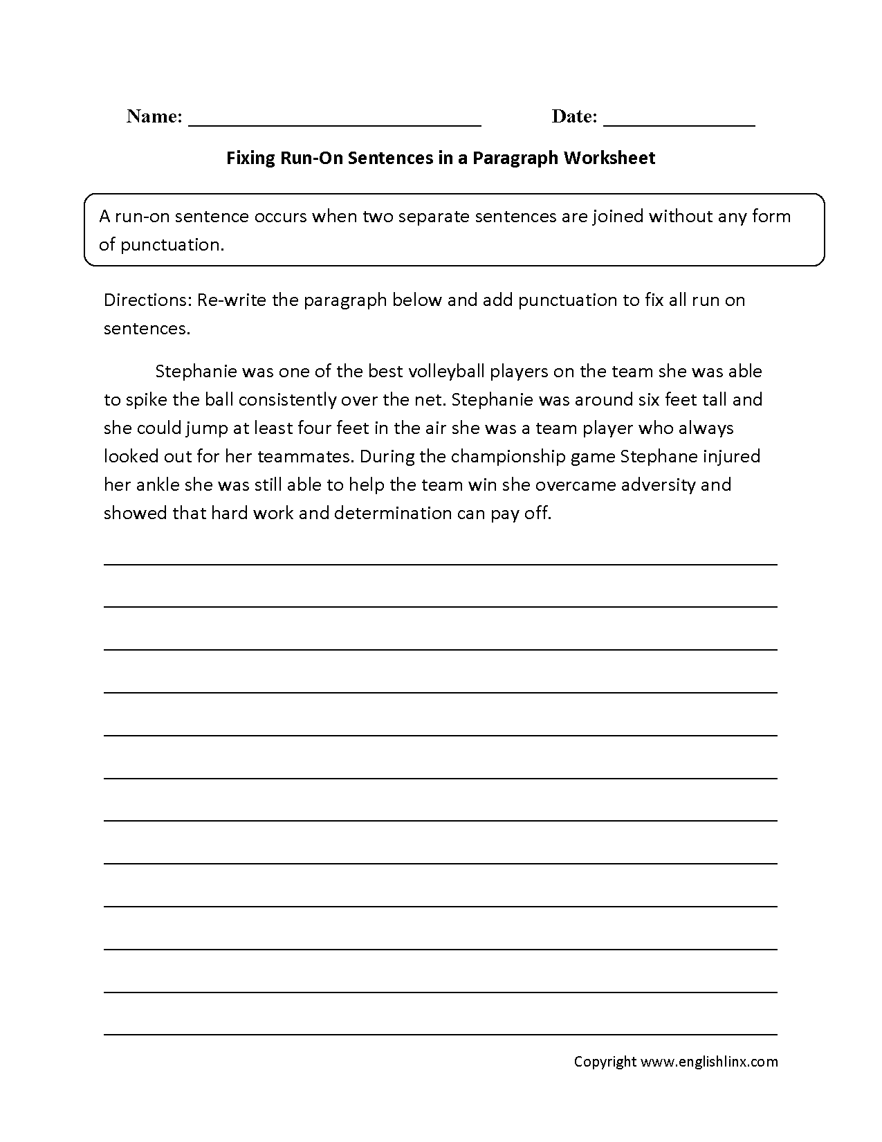 Run On Sentences Worksheets Fixing Paragraphs With Run On Sentences Worksheets Run On Sentences Worksheets Fixing Paragraphs With Run On Sentences Worksheets