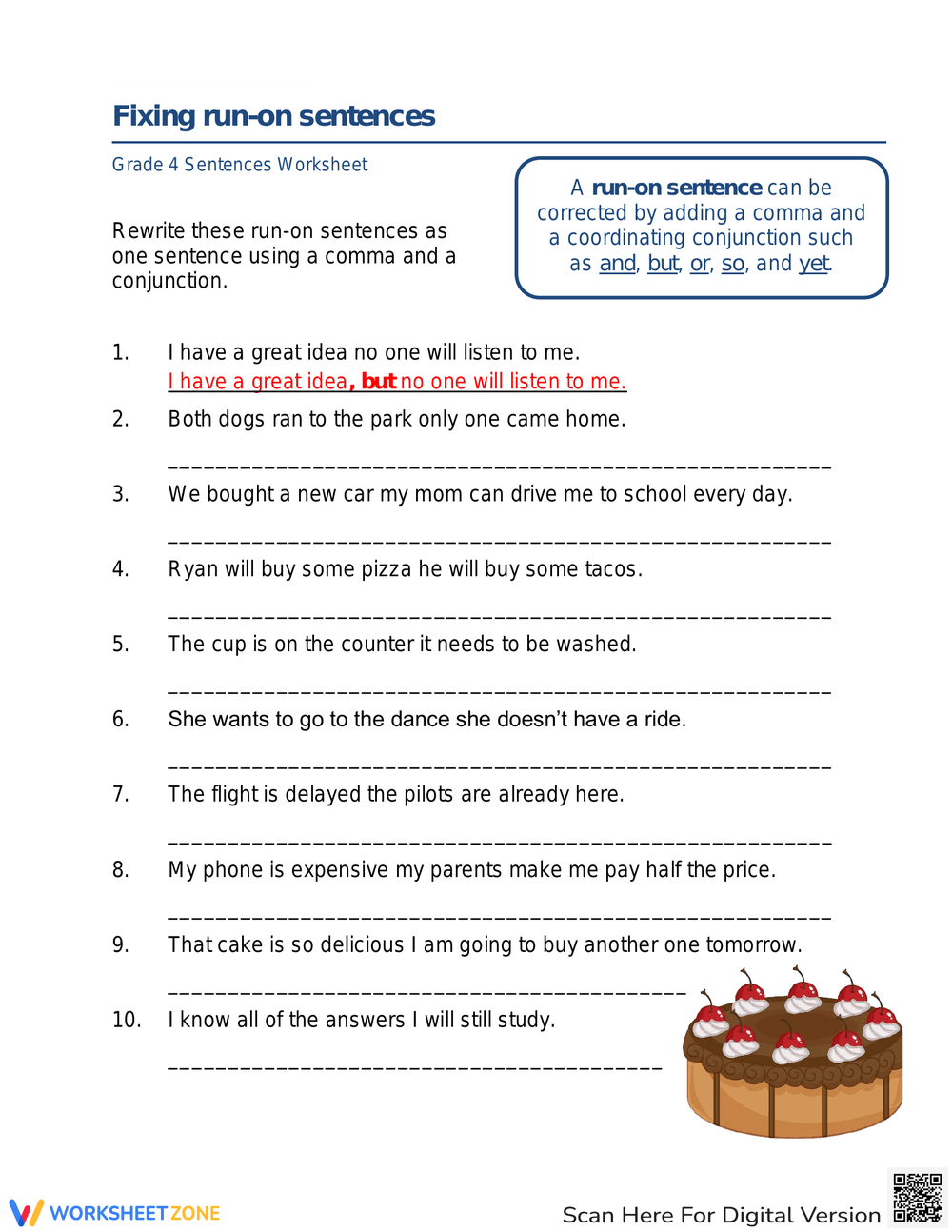Run On Sentences Worksheets Printable Run On Sentences Worksheets Printable