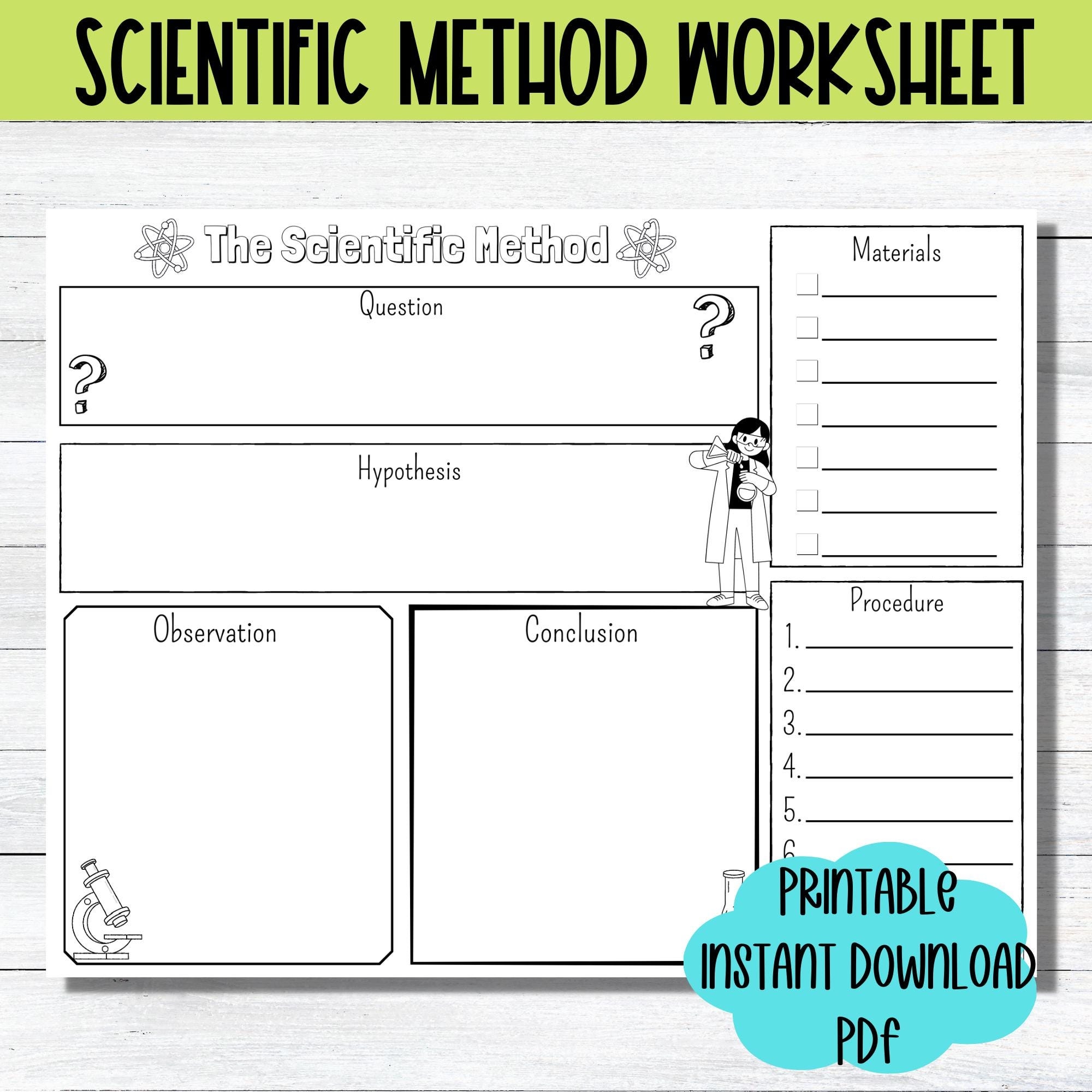 Scientific Method Worksheet Homeschool Science Project Printable Worksheet Science Activities Science Template Kids Science Fair Experiment Etsy Israel