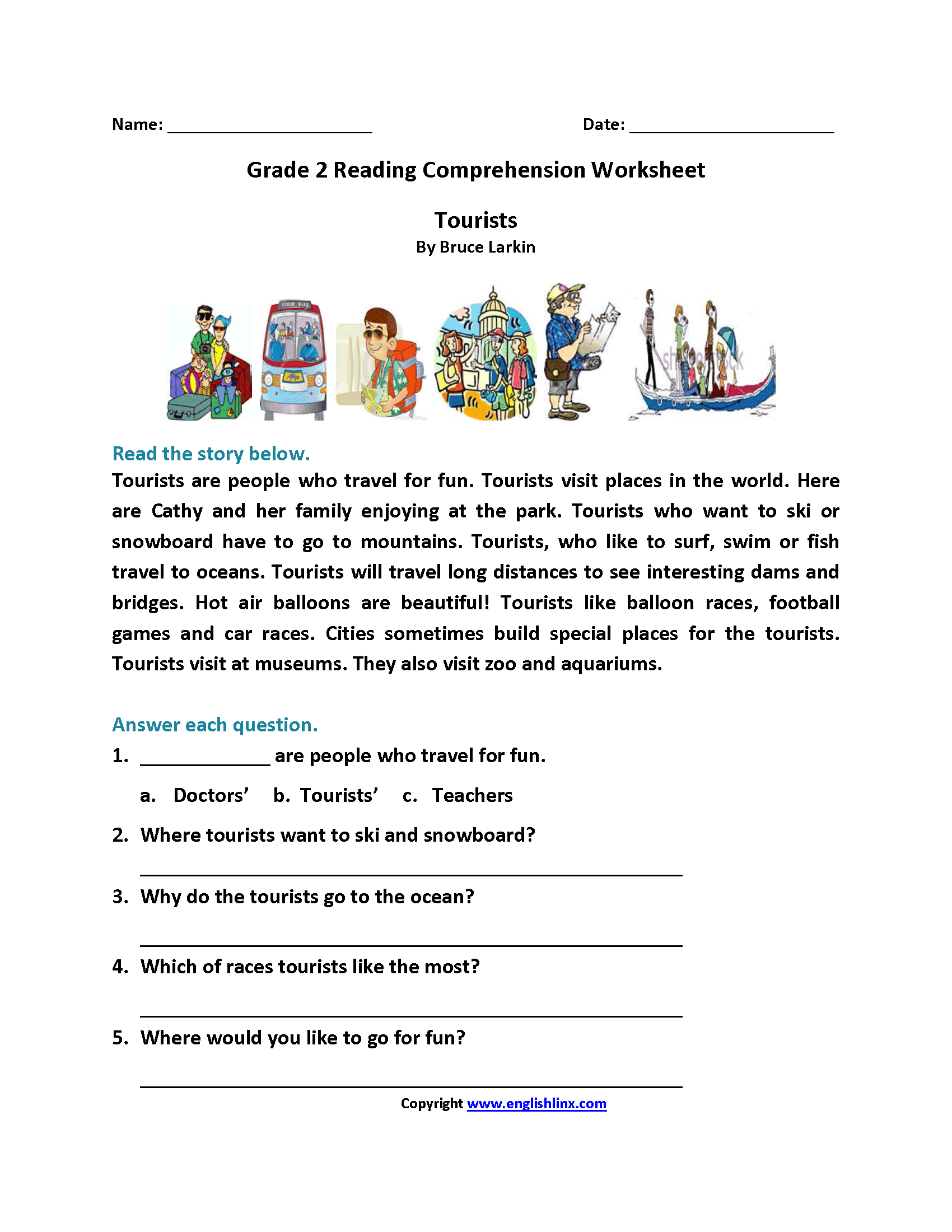 comprehension questions for 2nd grade