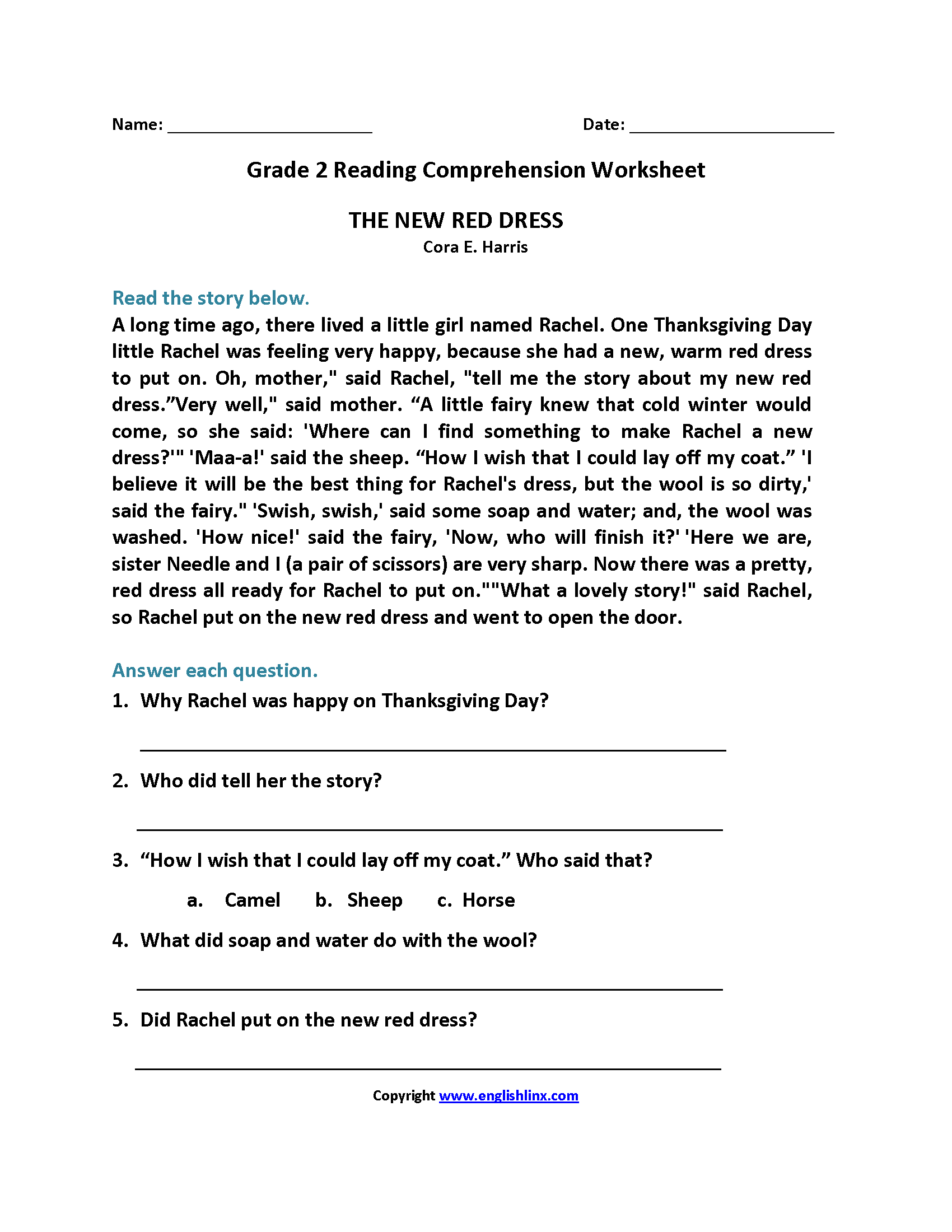 Second Grade Reading Worksheets Improve Fluency And Vocabulary