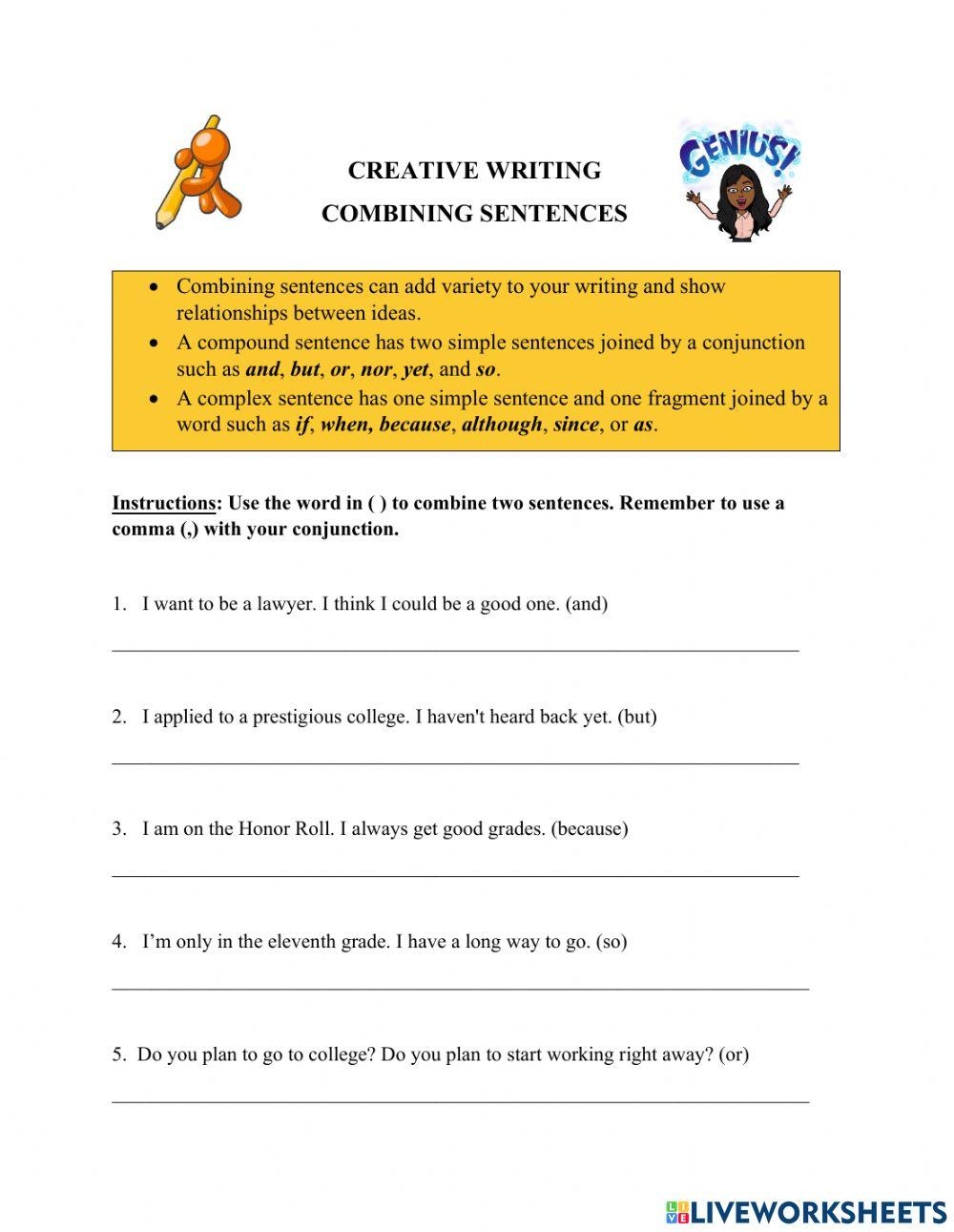 Sentence Combining Reading Rockets Worksheets Library