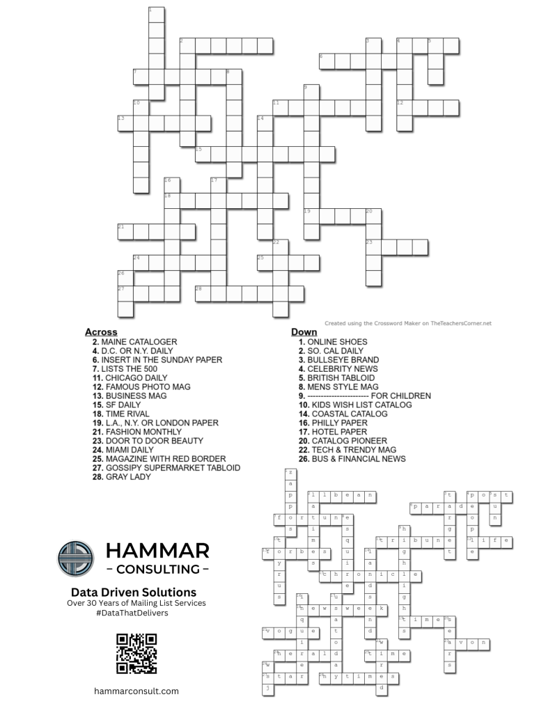 September 2025 Magazine Crossword Answers PINE