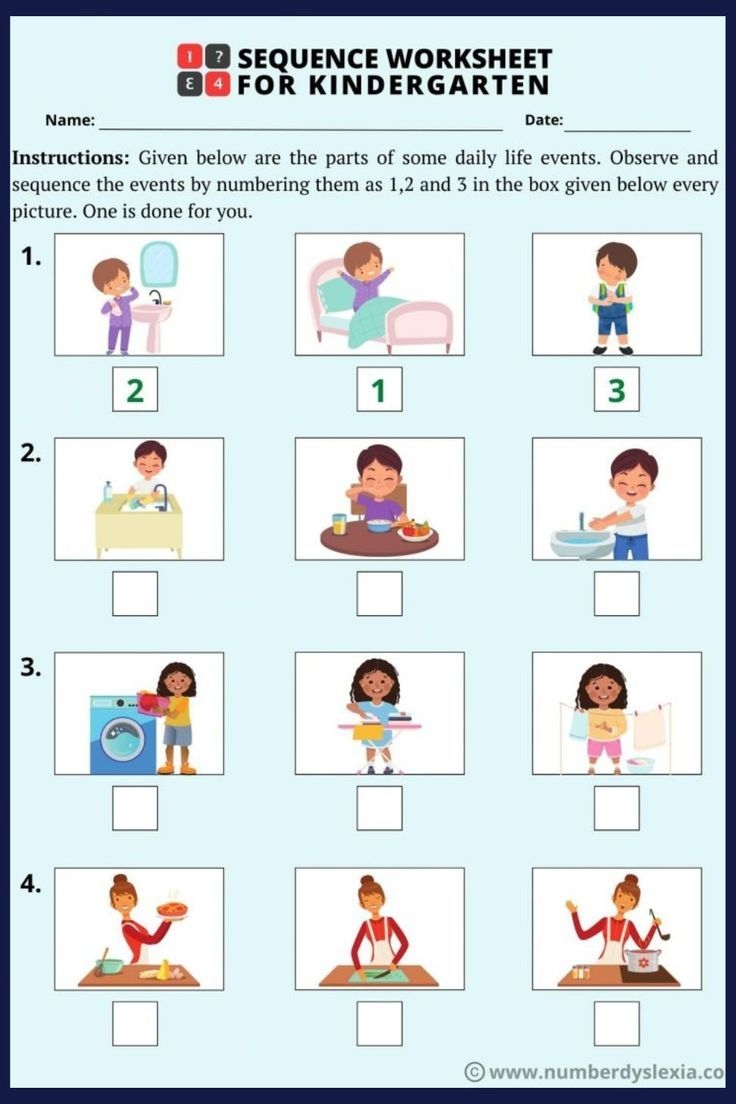 Sequence Worksheet For Kindergarten 1 Sequence Worksheet For Kindergarten 1