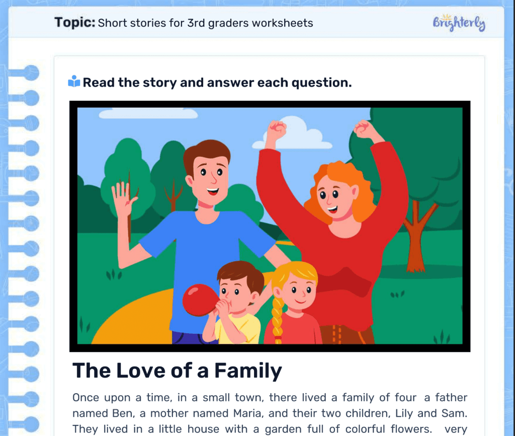 Short Stories For 3rd Graders Worksheets Free Printable 