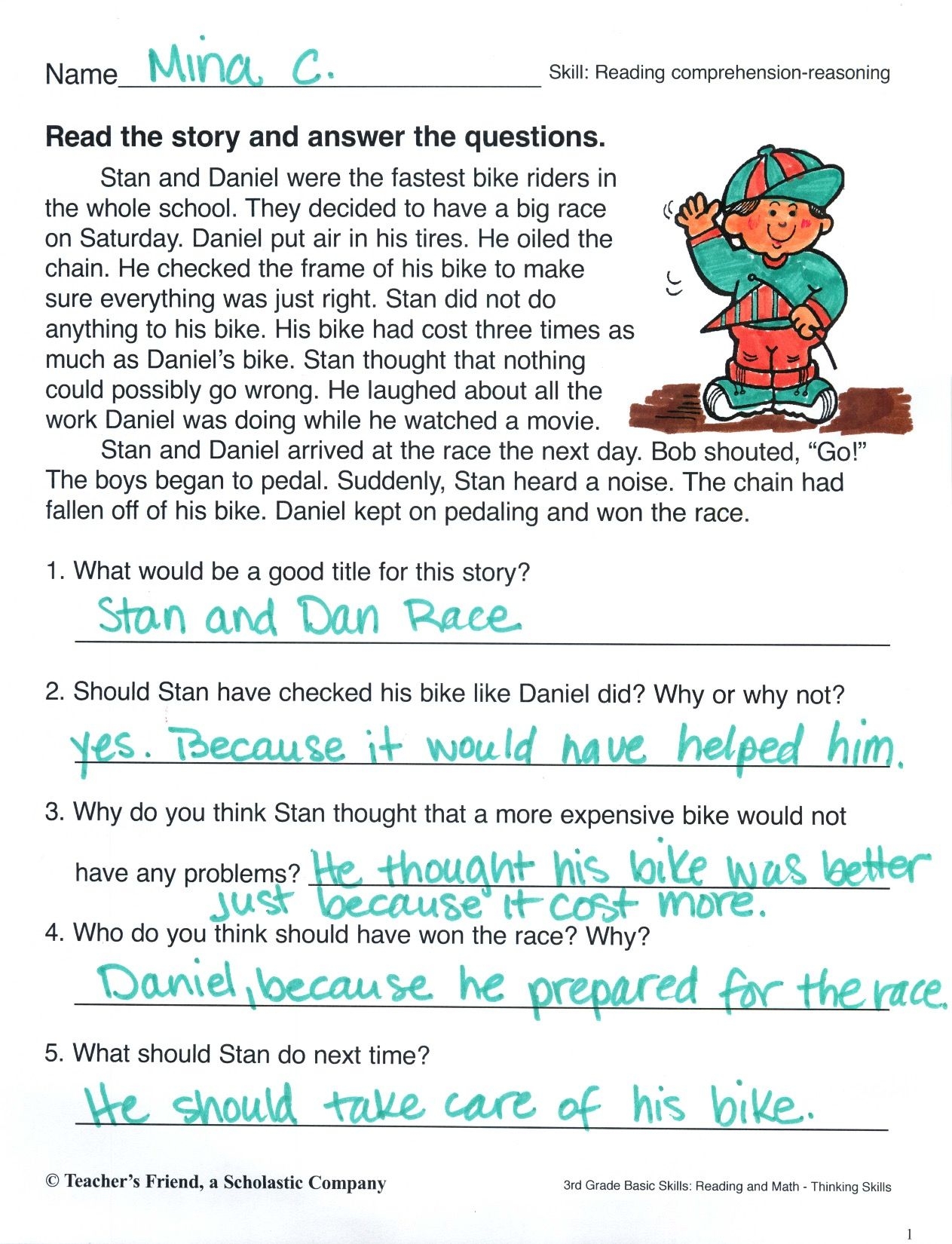 short story with comprehension questions short story with comprehension questions