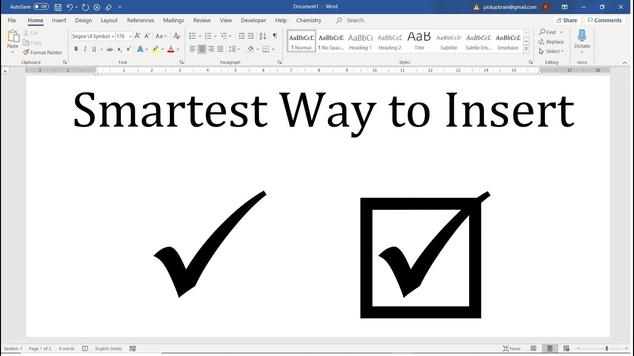 Shortcut For Tick Symbol In Word Fastest Way To Get Check Mark In Word 2021 YouTube