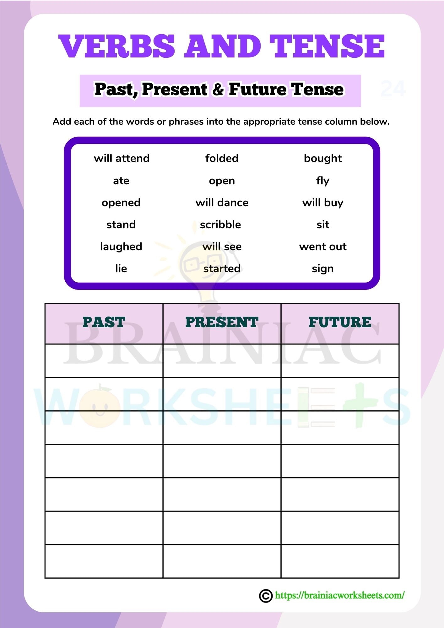 Simple Past Present Future Tense English Worksheet For Class 3 Brainiac Worksheets Simple Past Present Future Tense English Worksheet For Class 3 Brainiac Worksheets