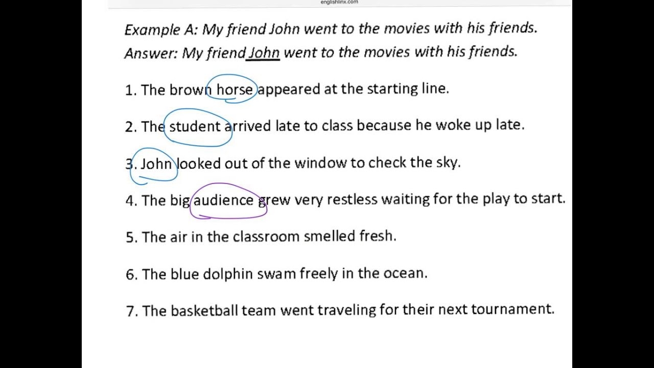 Simple Subject And Predicate YouTube