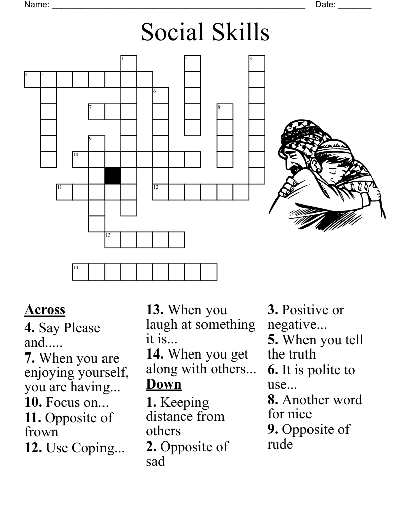 Social Skills Crossword WordMint