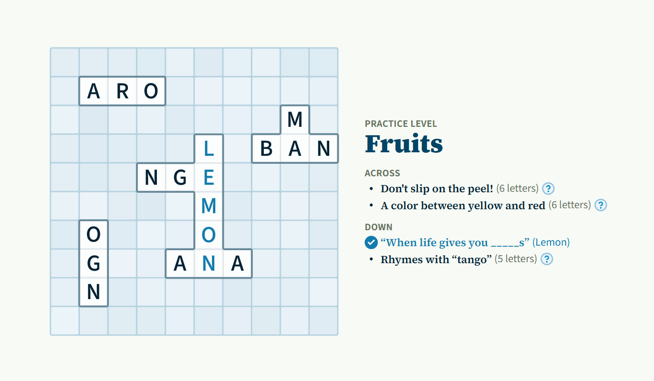 crossword in other words