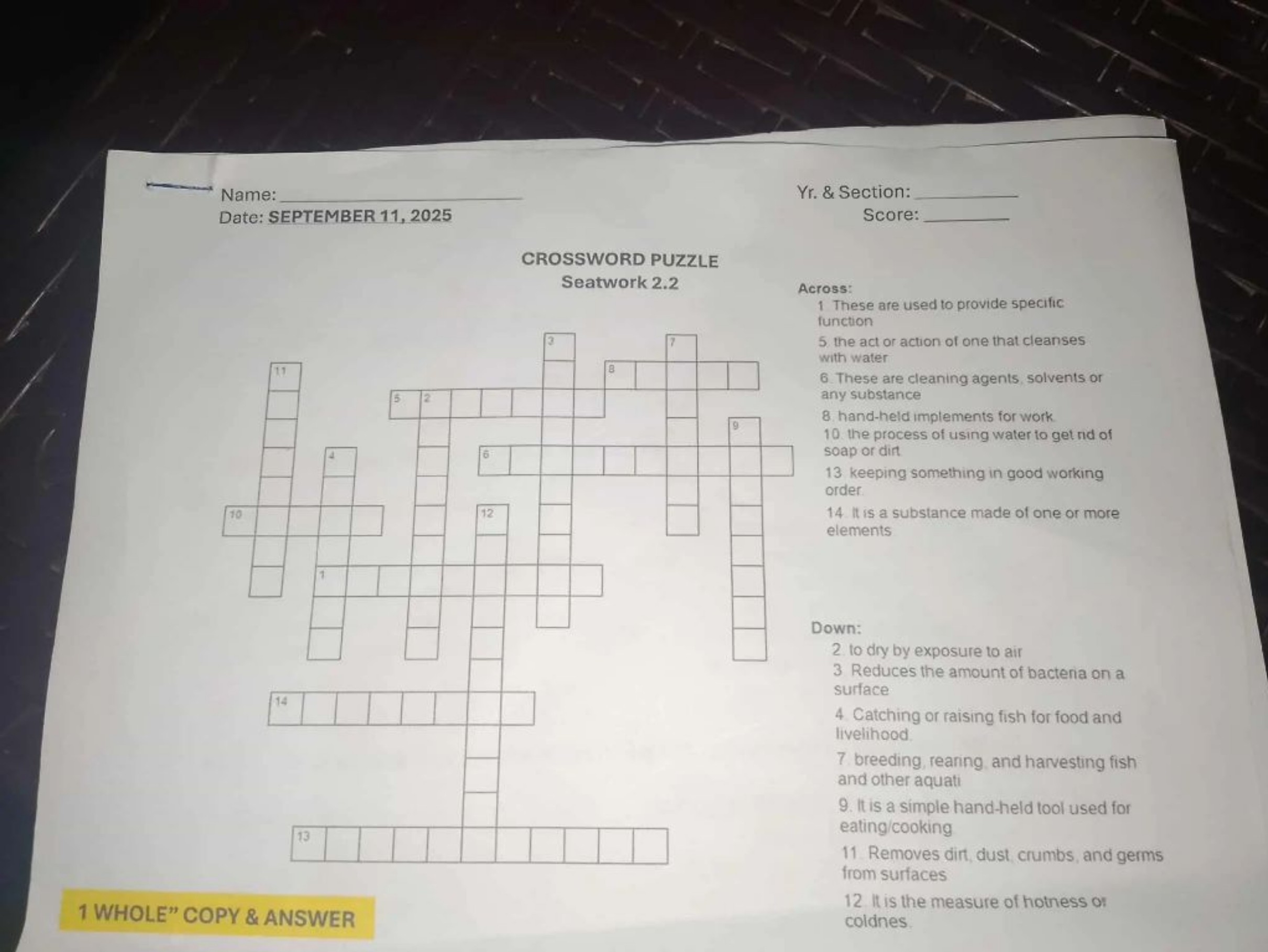 do copy work crossword clue