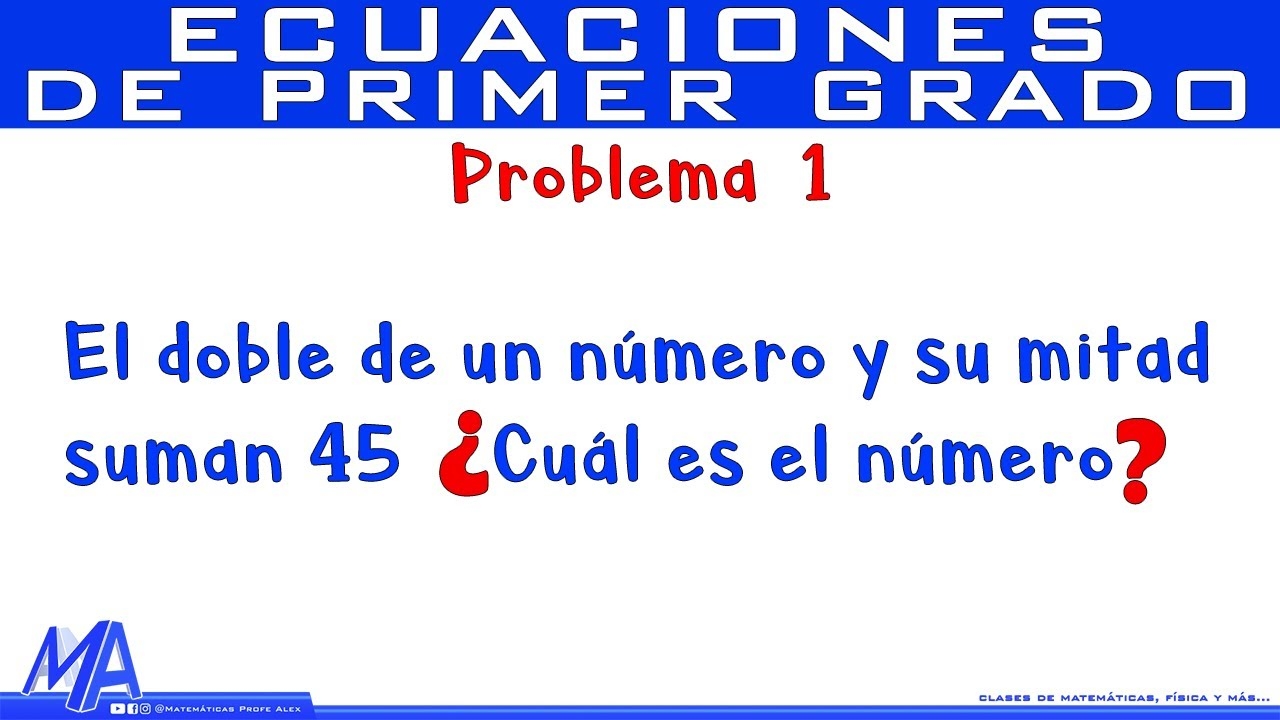 Solving Problems With First degree Equations Example 1 YouTube Solving Problems With First degree Equations Example 1 YouTube
