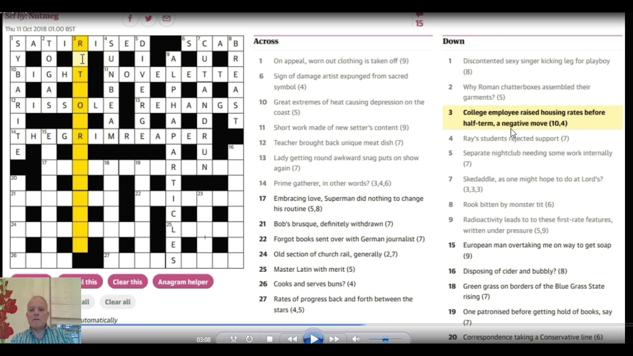 Some Wonderful Clues Mark Explains A Nutmeg Guardian YouTube