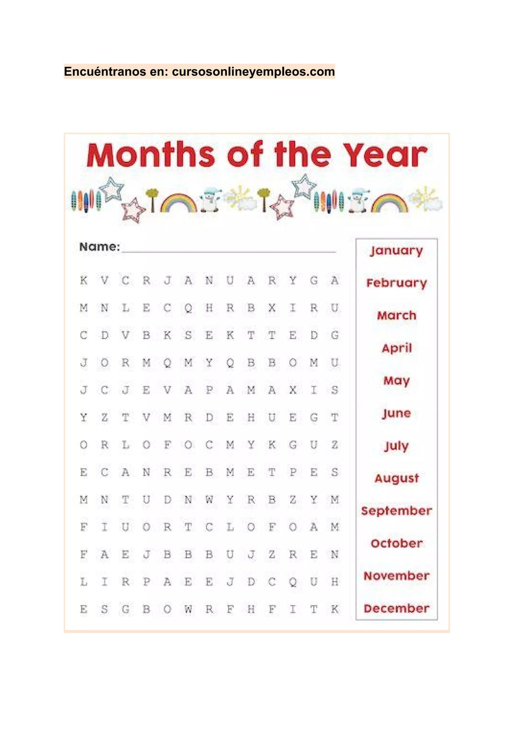 Sopa De Letras En Ingles PDF