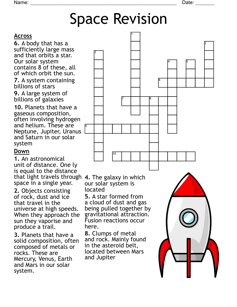 Space Revision Crossword WordMint