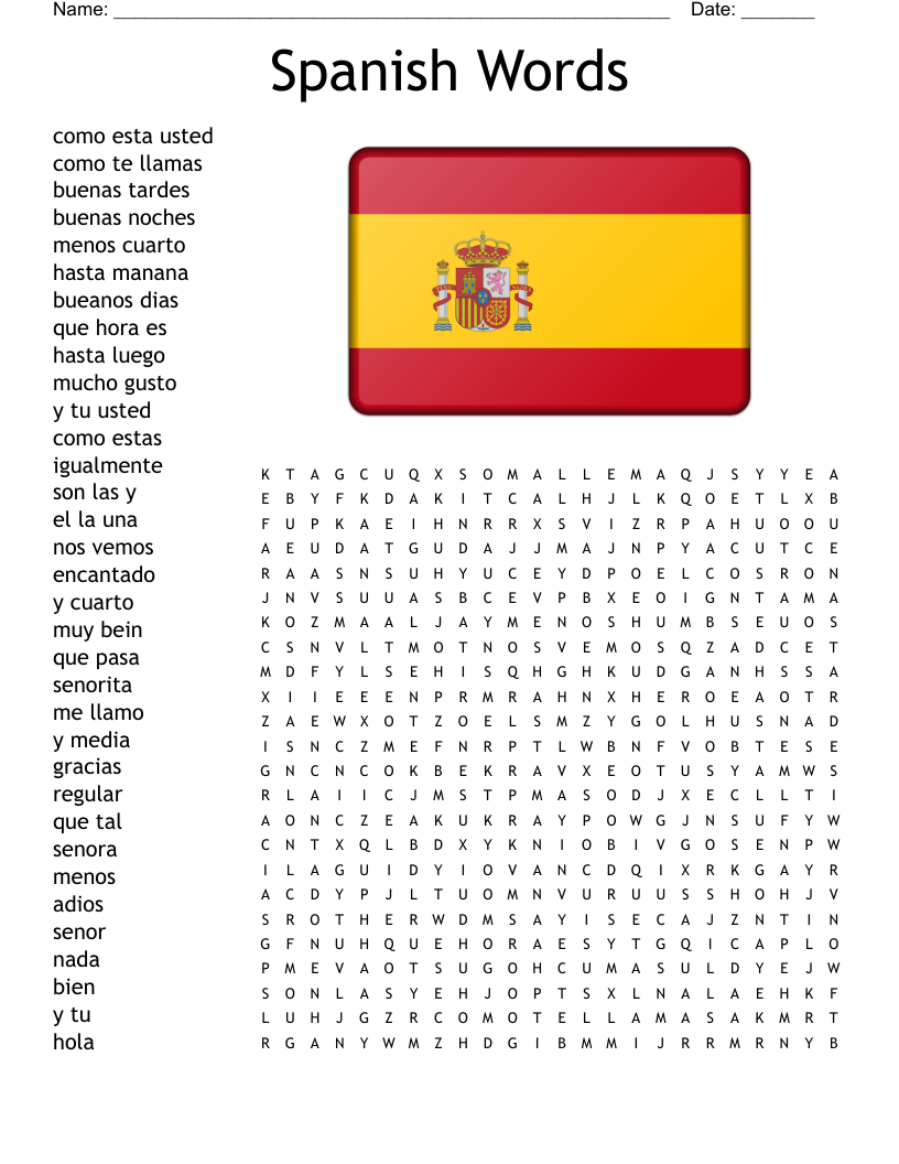 Spanish 1 Greetings And Farewells Crossword WordMint Spanish 1 Greetings And Farewells Crossword WordMint