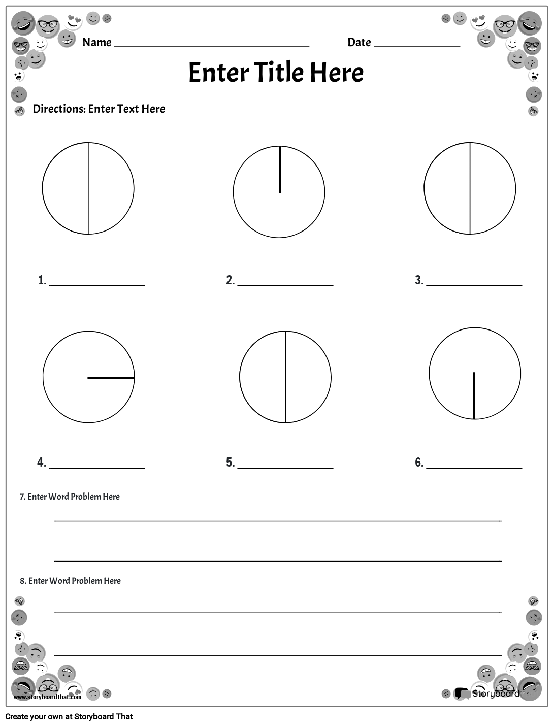 Storyboard That Free Circle Area Circumference Worksheets