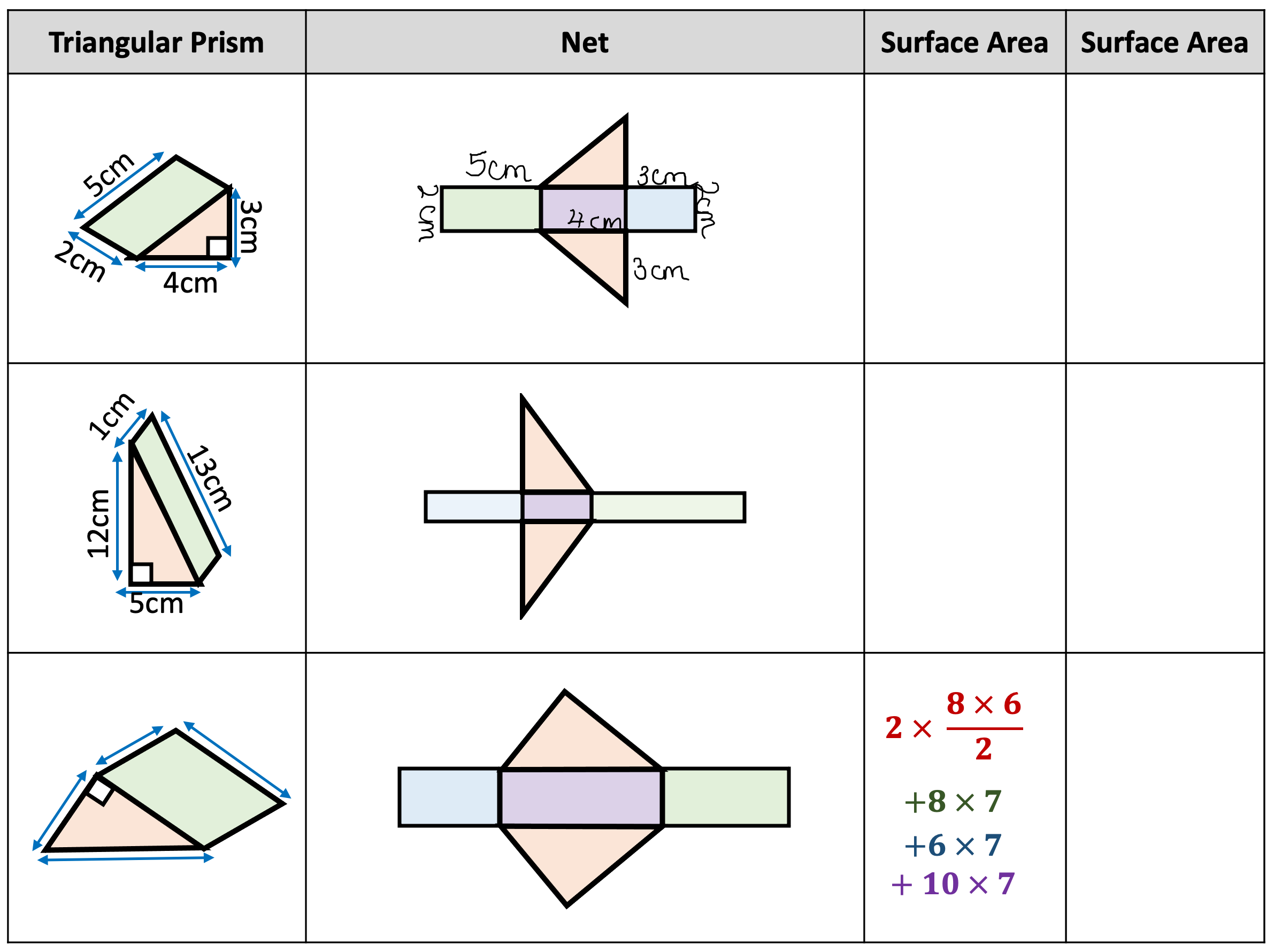 net for triangular prism