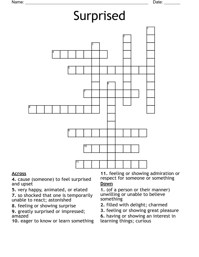 Surprised Crossword WordMint
