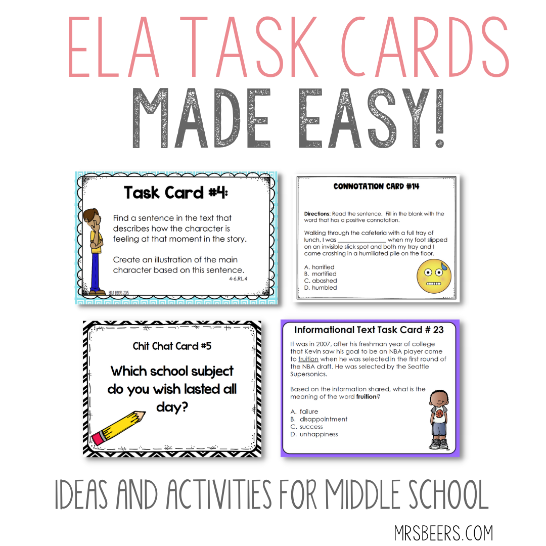 Task Cards Made Easy For The Middle School Classroom