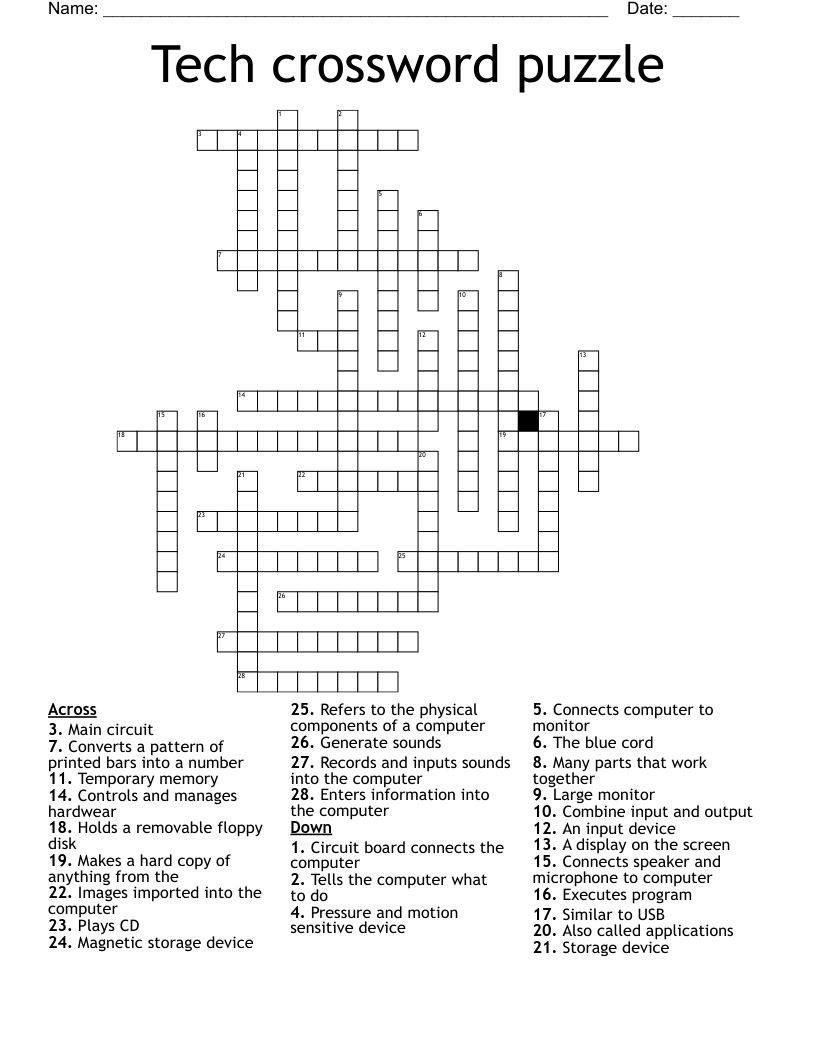 Tech Crossword Puzzle WordMint