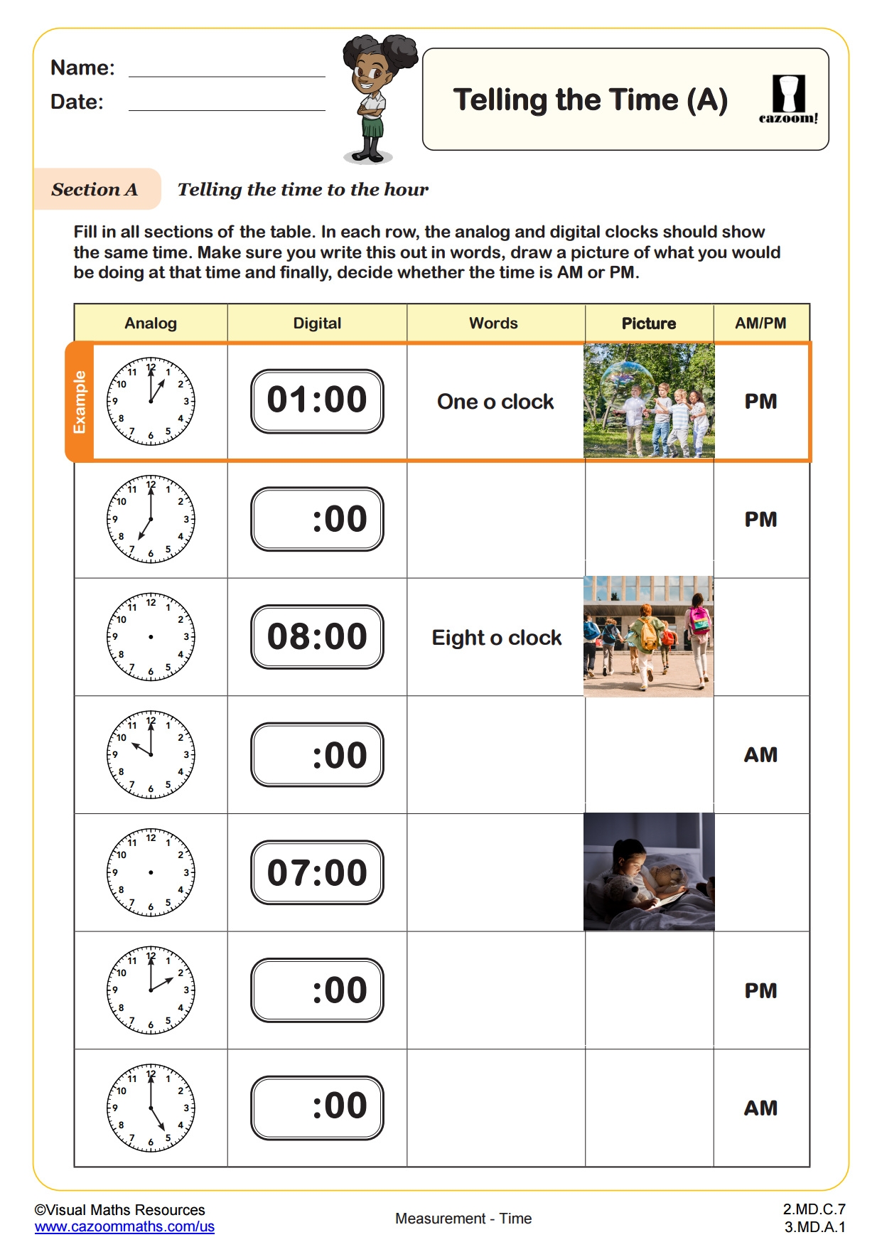 telling time to the minute worksheets