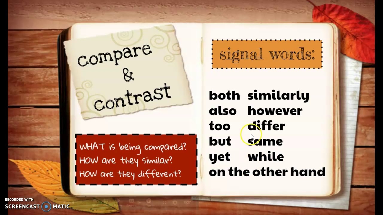 Text Structure 1 Compare Contrast YouTube