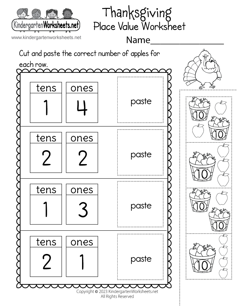 free place value worksheets