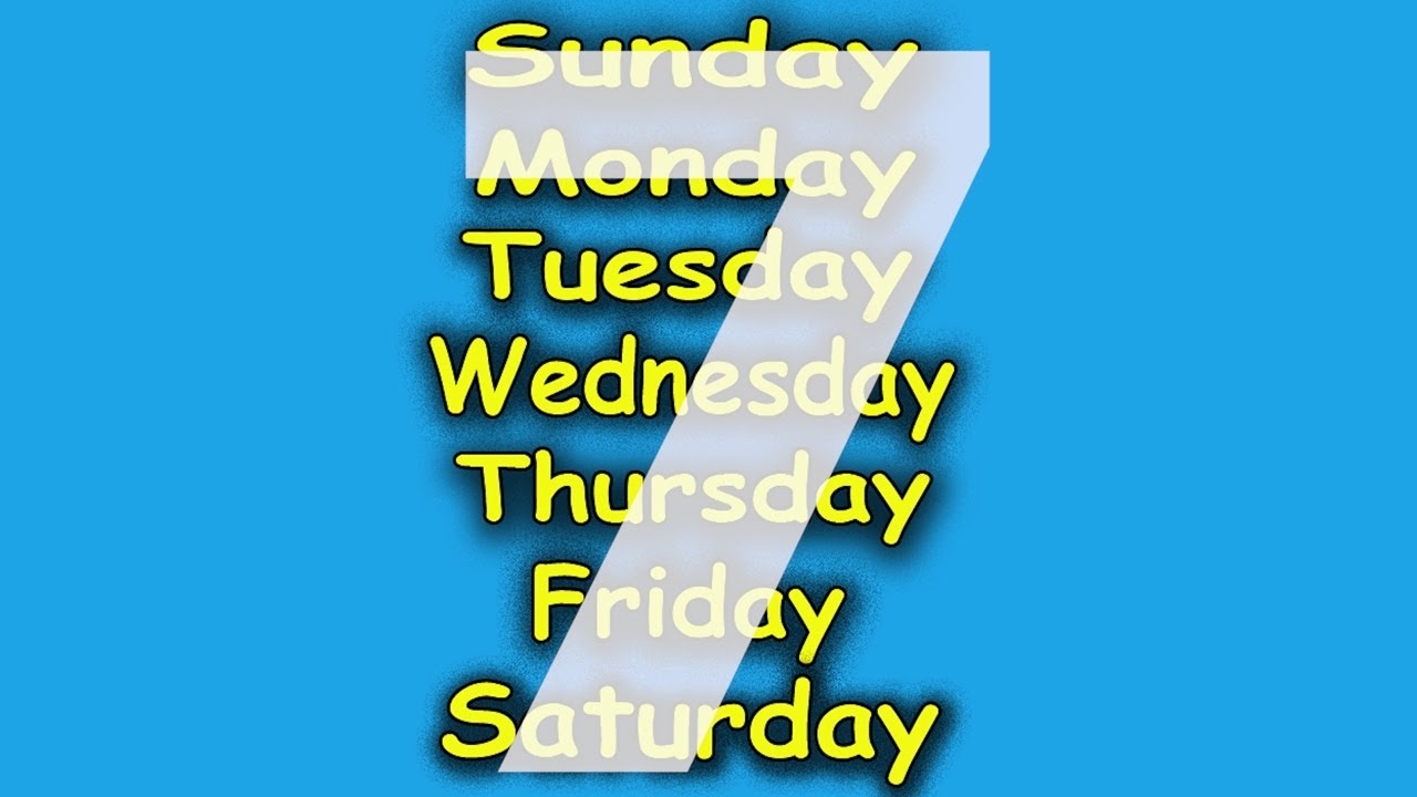 The 7 Days Of The Week Song 7 Days Of The Week Kids Songs By The Learning Station YouTube