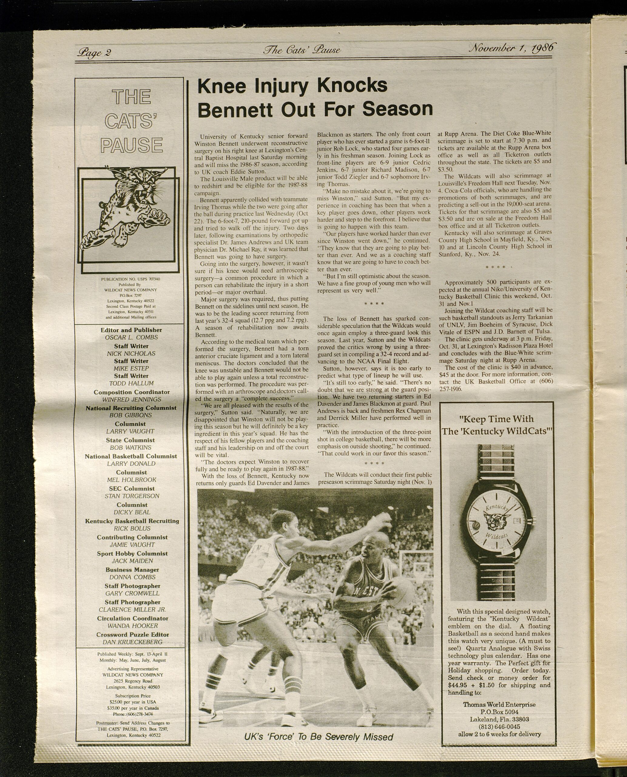 The Cats Pause November 1 1986 