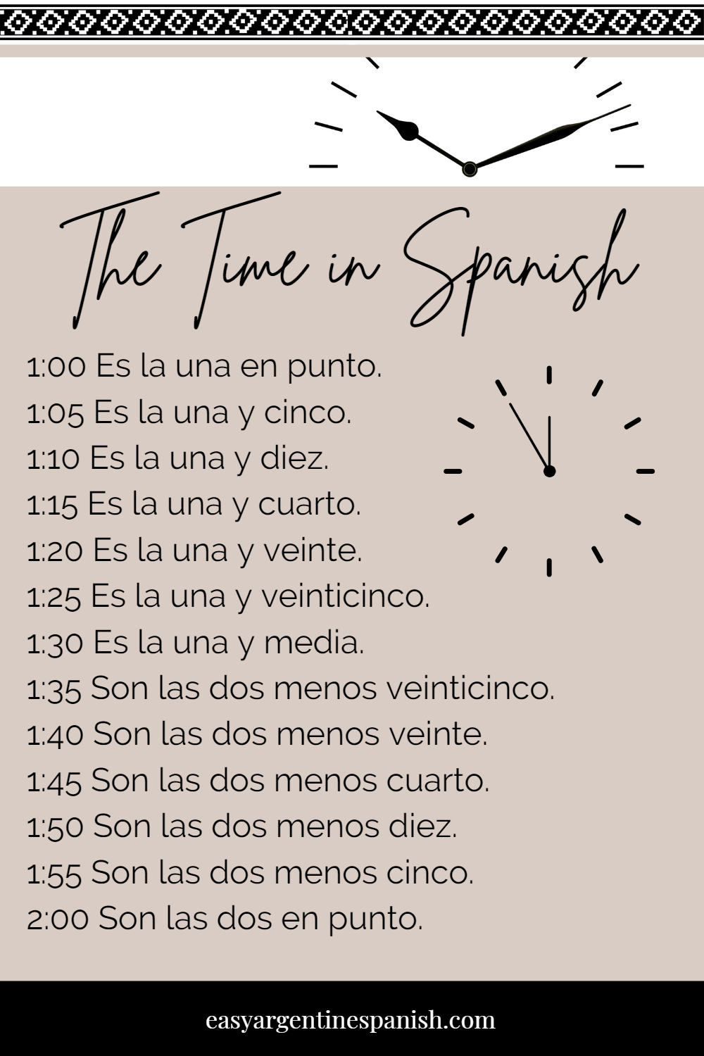 The Easiest Ways Of Saying The Time In Spanish