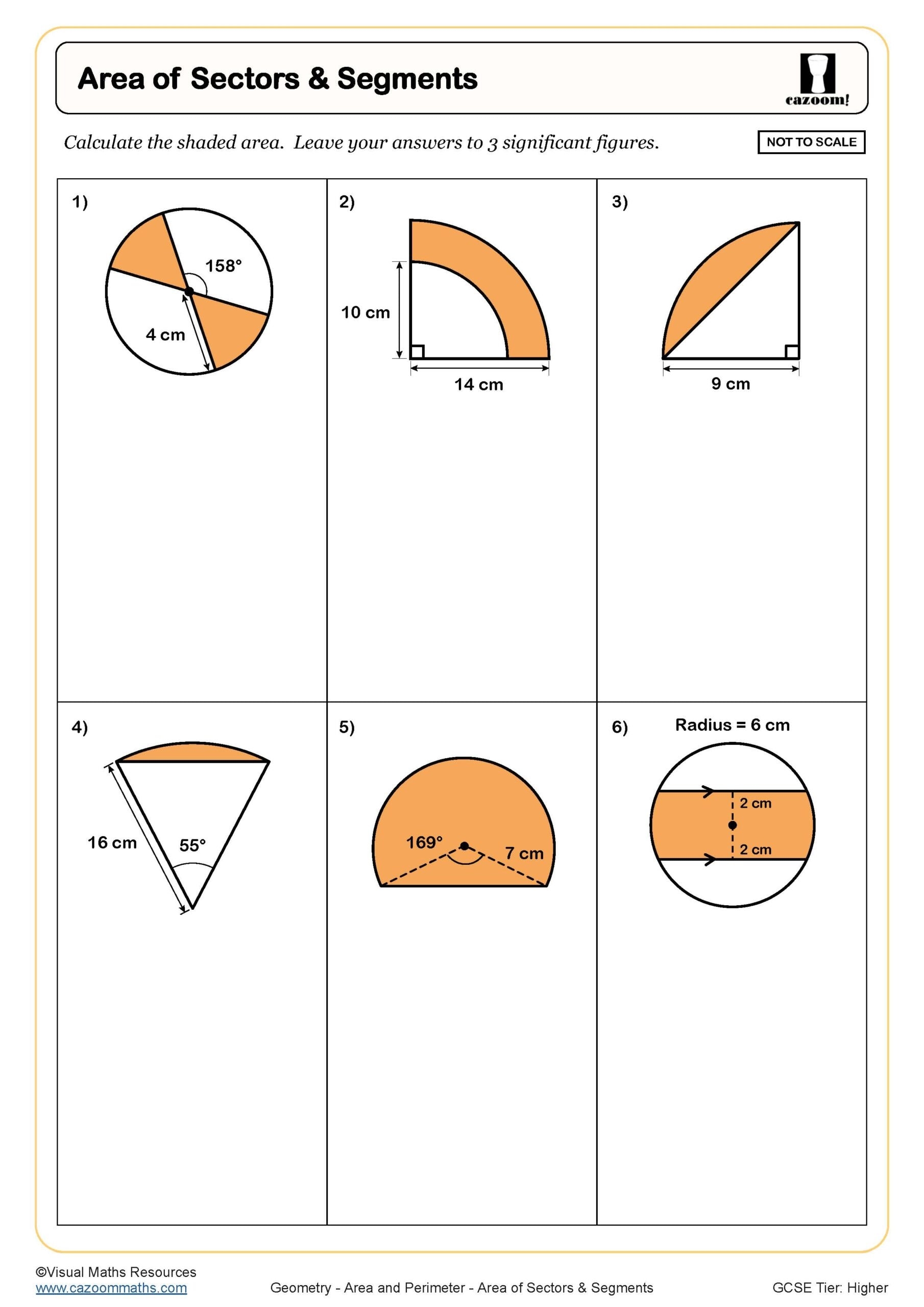 The Formulae For Area Of Sectors And Arc Lengths Worksheet Printable Maths Worksheets