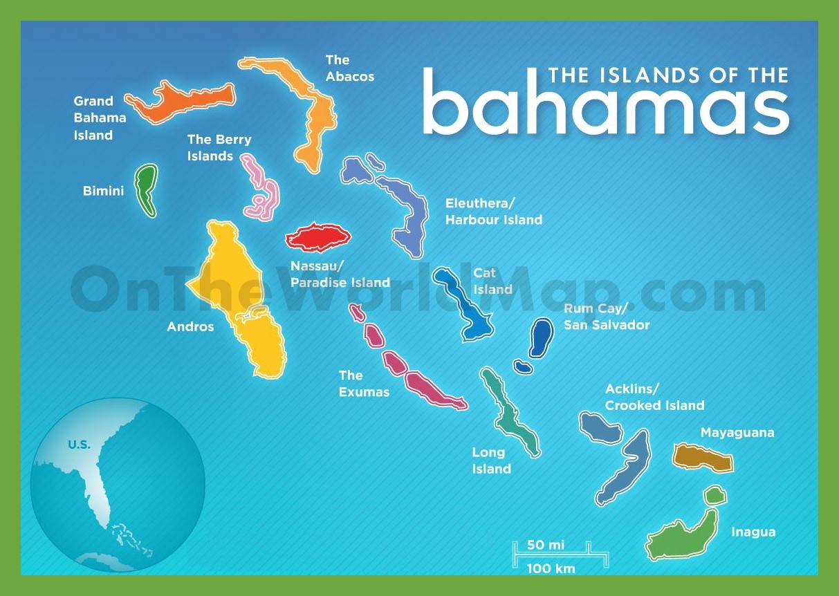 The Islands Of The Bahamas Map Ontheworldmap
