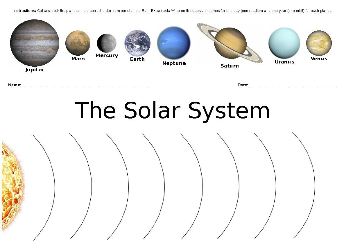 The Solar System A3 Cut And Stick Activity By Edumacatin TPT