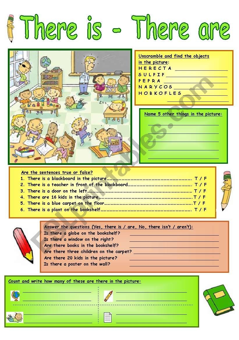 There Is There Are ESL Worksheet By Mish cz