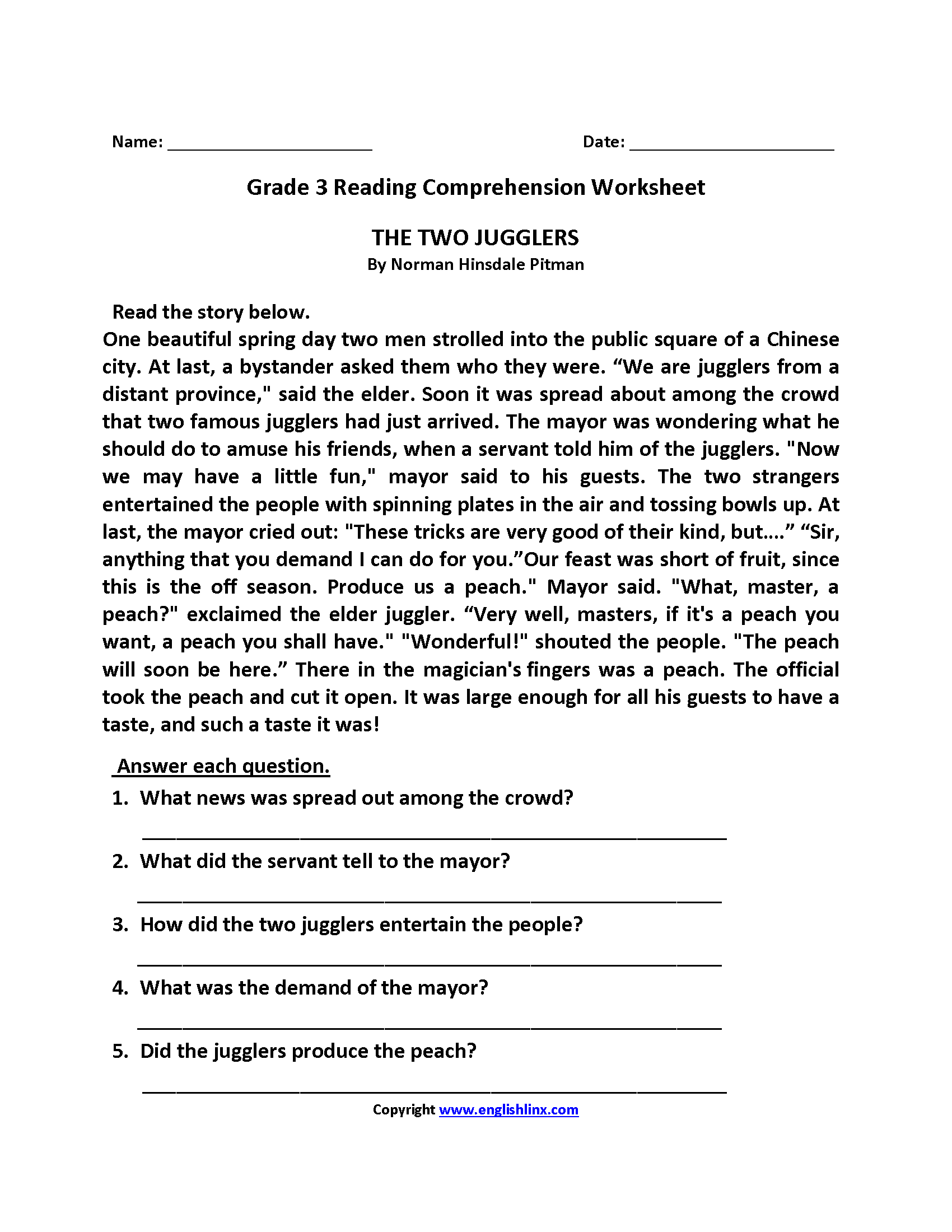 Third Grade Reading Worksheets Improve Fluency Vocabulary