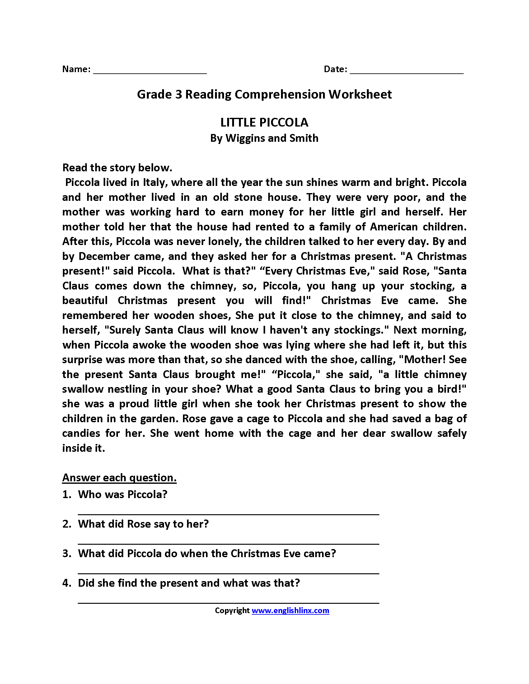 Third Grade Reading Worksheets Improve Fluency Vocabulary