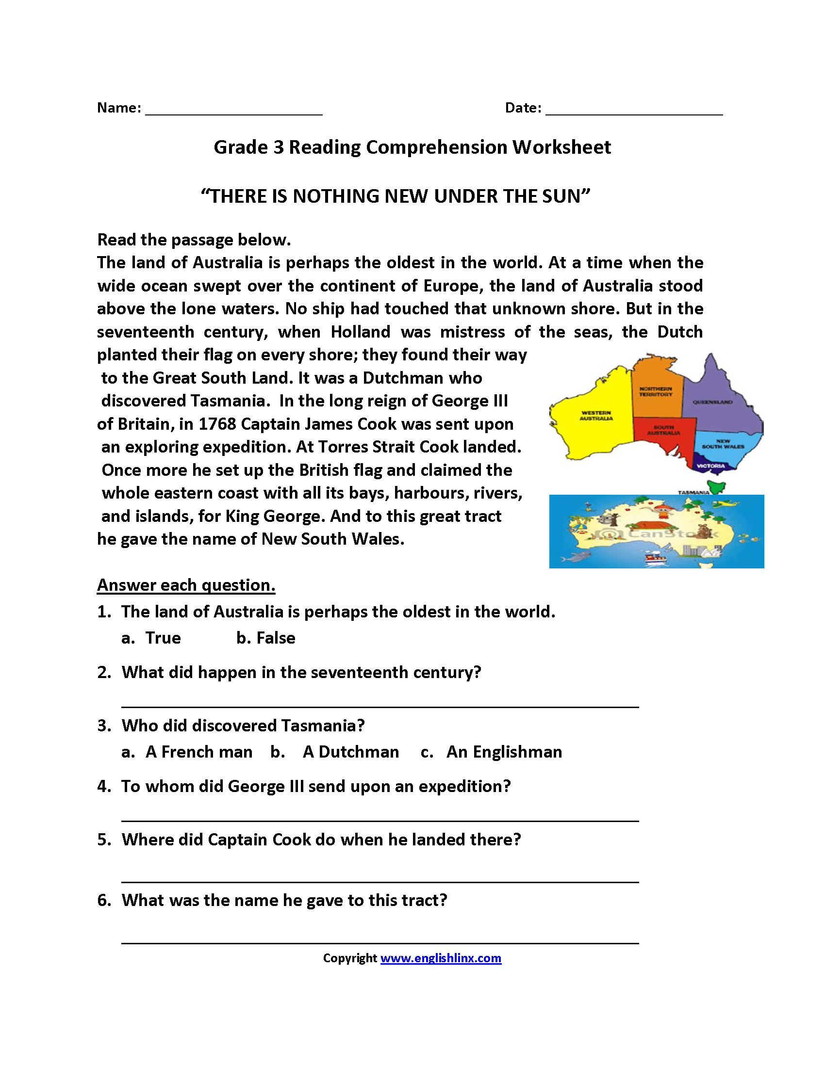 Third Grade Reading Worksheets Improve Fluency Vocabulary