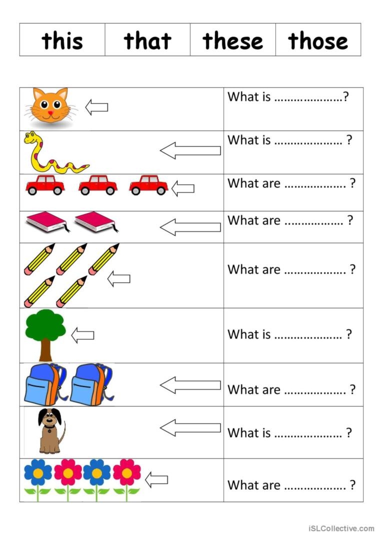 THIS THAT THESE THOSE English ESL Worksheets Pdf Doc
