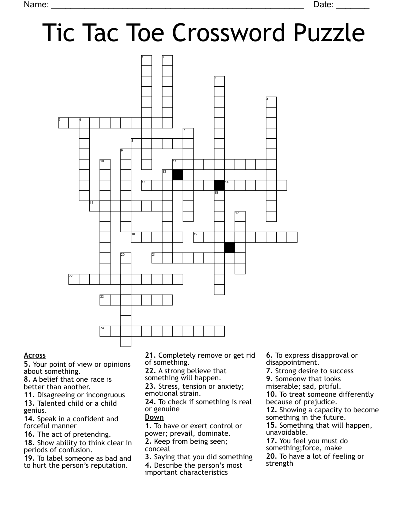 Tic Tac Toe Crossword Puzzle WordMint Tic Tac Toe Crossword Puzzle WordMint