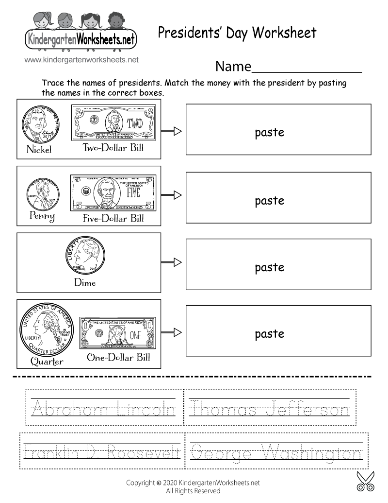 Today Is Presidents Day We Have A Free Printable Worksheet To Help You Celebrate The Day Students Can Learn About The U S Presidents Who Appear On Coins And Dollar Bills By Completing