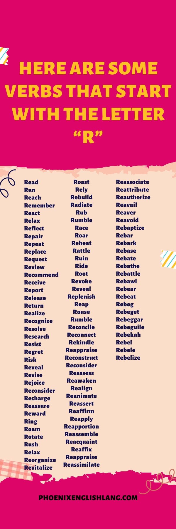 verbs beginning with r