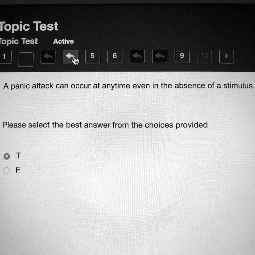 Topic Test Topic Test Active 1 5 6 9 10 A Panic Attack Can