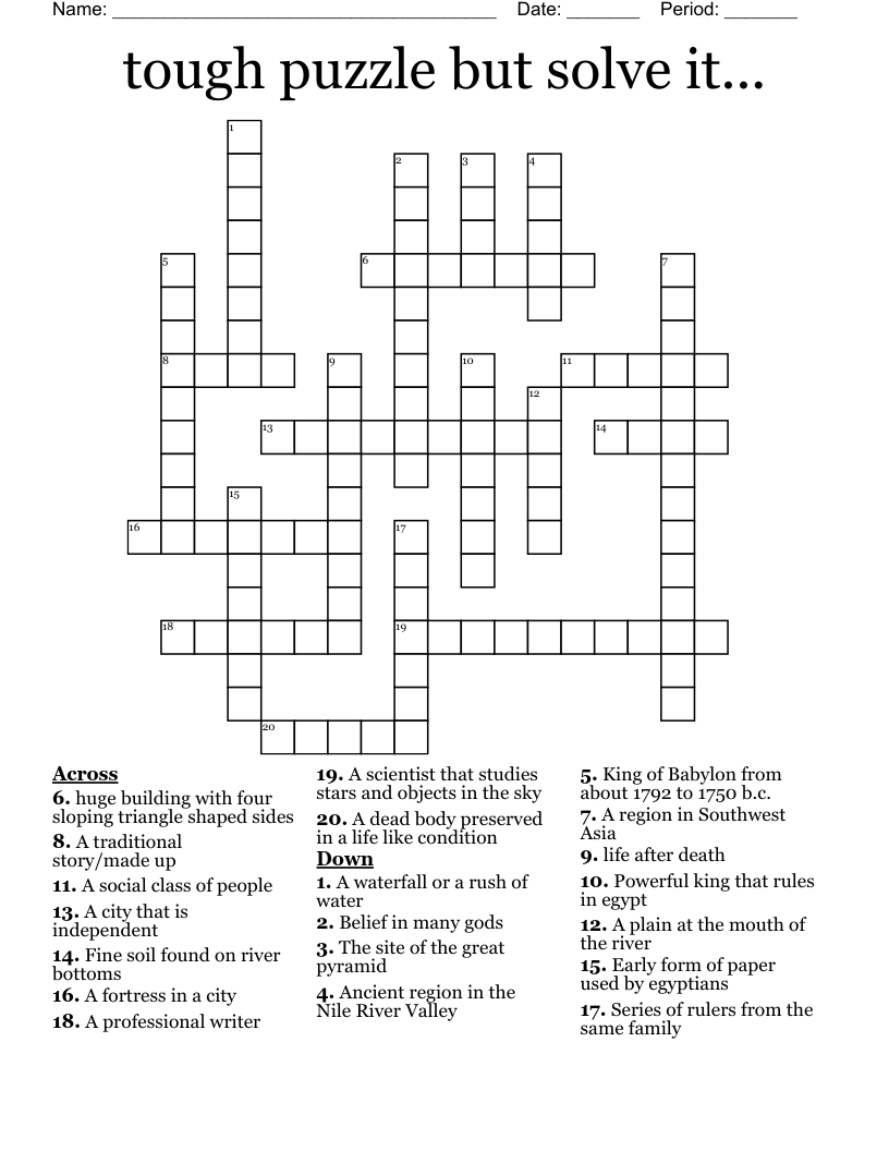 Tough Puzzle But Solve It Crossword WordMint